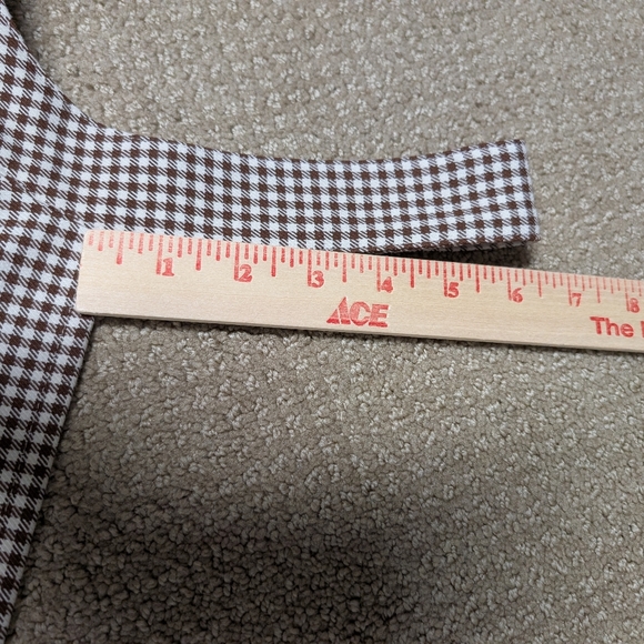 & Other Stories Belted Micro Gingham Houndstooth Overalls Brown S 4 Square Neck - Picture 12 of 14